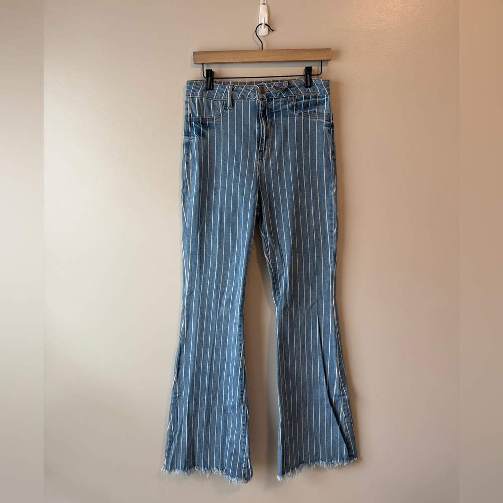Cello Denim with White Pinstripes Bell Bottom